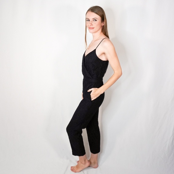 MADEWELL Black Lace Cami-wrap Sleeveless Jumpsuit - Picture 5 of 8